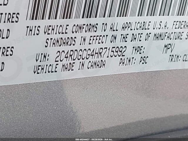 2017 DODGE GRAND CARAVAN SXT 9