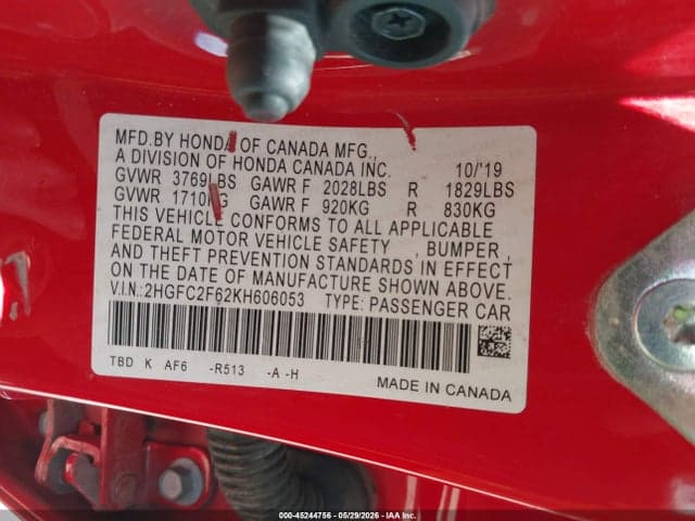2019 HONDA CIVIC LX 9