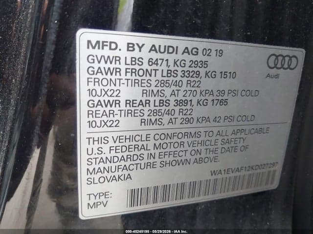 2019 AUDI Q8 55 PREMIUM 9