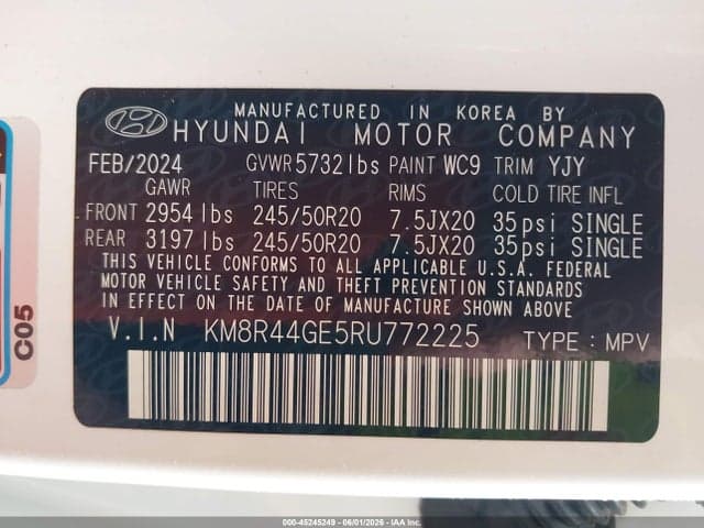 2024 HYUNDAI PALISADE SEL 9