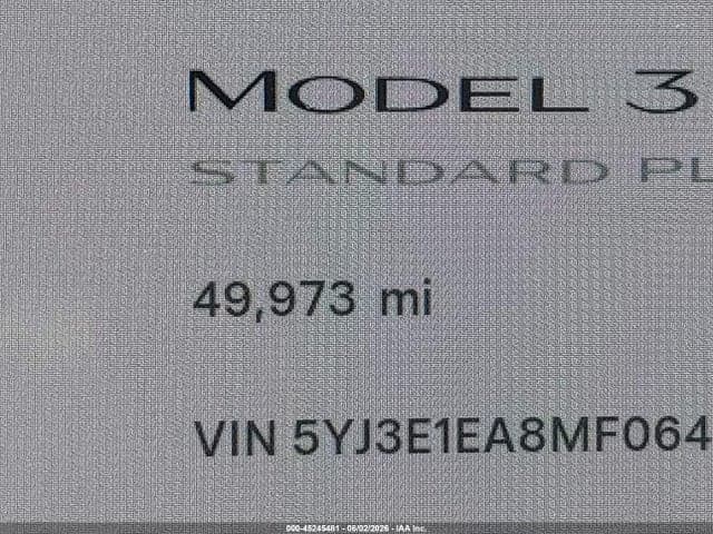 2021 TESLA MODEL 3 STANDARD RANGE PLUS REAR-WHEEL DRIVE 6