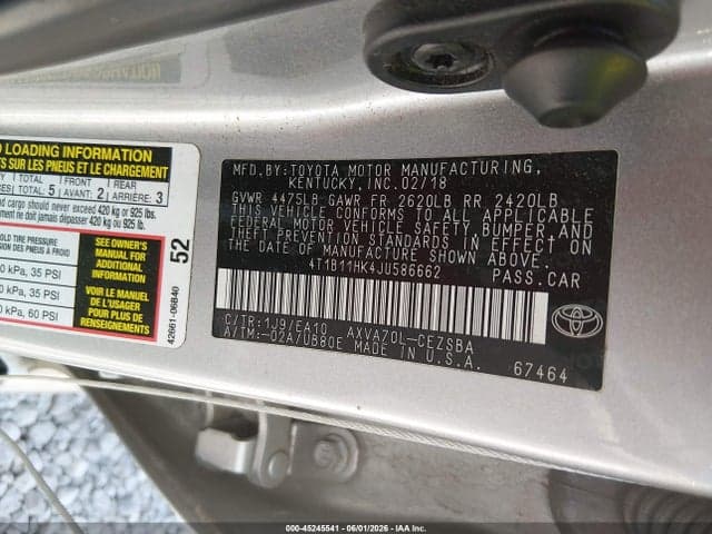 2018 TOYOTA CAMRY SE 9