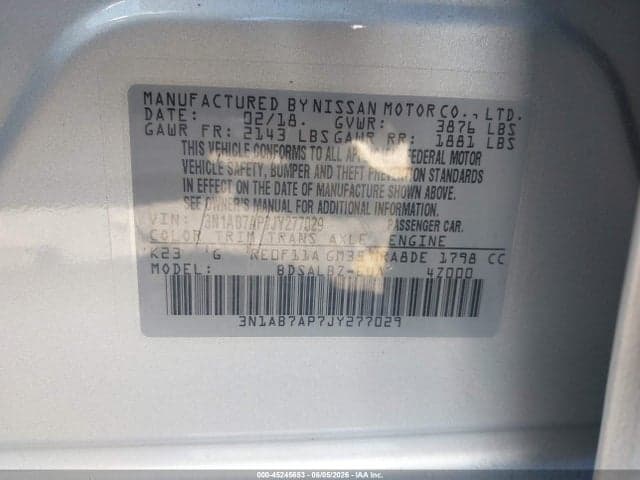 2018 NISSAN SENTRA S 9