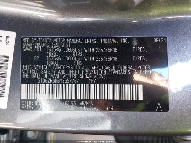 2021 TOYOTA HIGHLANDER XLE 9