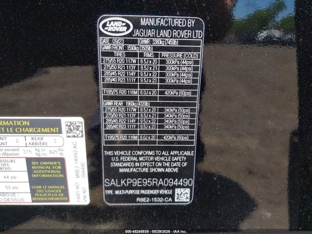 2024 LAND ROVER RANGE ROVER 9