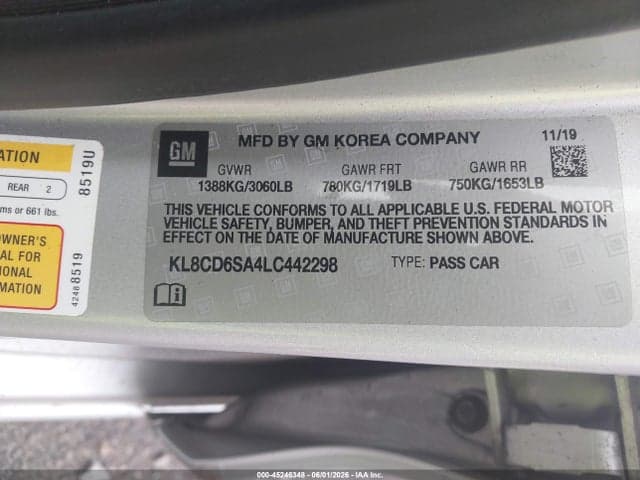 2020 CHEVROLET SPARK FWD 1LT AUTOMATIC 9