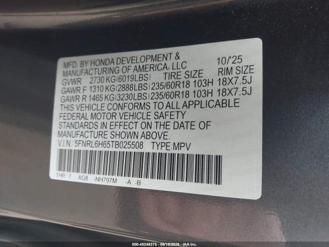 2026 HONDA ODYSSEY EX-L 9