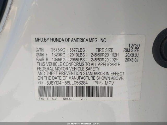 2020 ACURA MDX TECHNOLOGY PACKAGE 9
