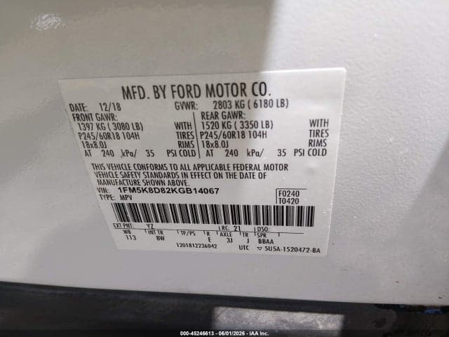 2019 FORD EXPLORER XLT 9