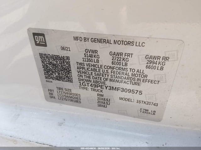 2021 GMC SIERRA 2500HD 4WD STANDARD BED AT4 8