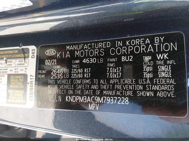2021 KIA SPORTAGE LX 9