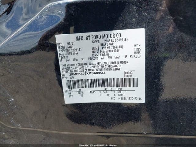 2021 FORD EDGE SEL 9