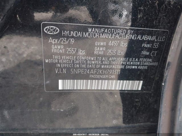 2019 HYUNDAI SONATA SE 9