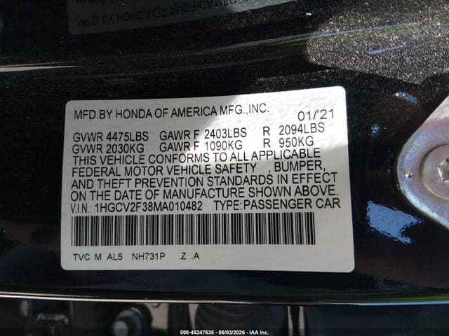 2021 HONDA ACCORD SPORT 2.0T 9