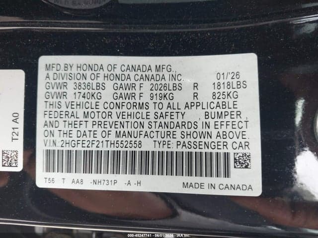 2026 HONDA CIVIC LX 9