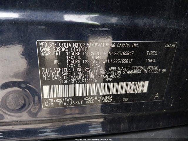 2020 TOYOTA RAV4 XLE 9