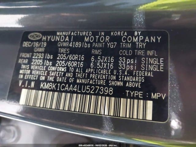 2020 HYUNDAI KONA SE 9