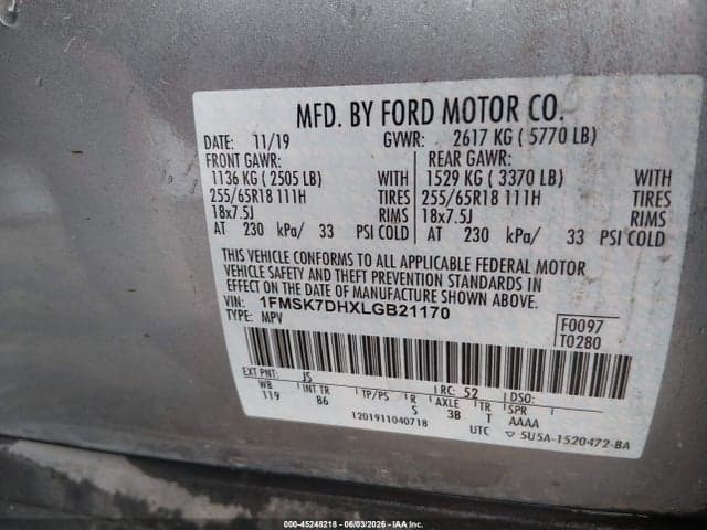 2020 FORD EXPLORER XLT 9