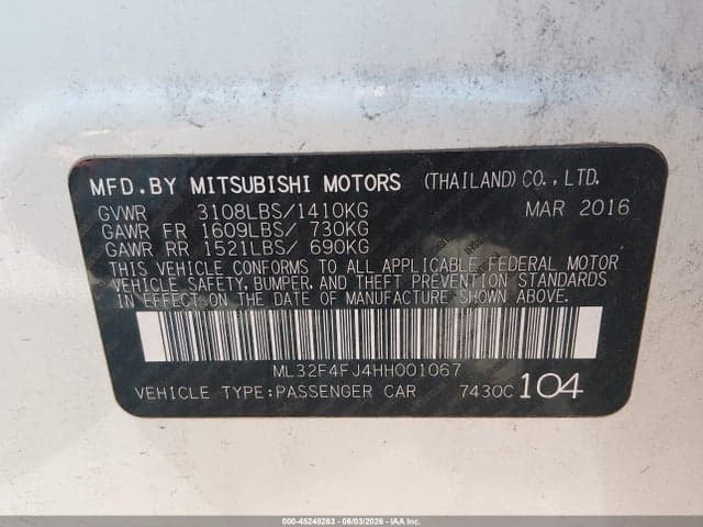 2017 MITSUBISHI MIRAGE G4 SE 9