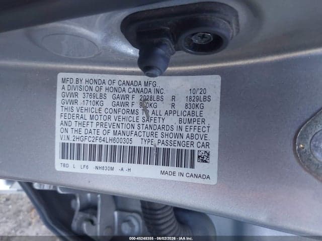 2020 HONDA CIVIC LX 9