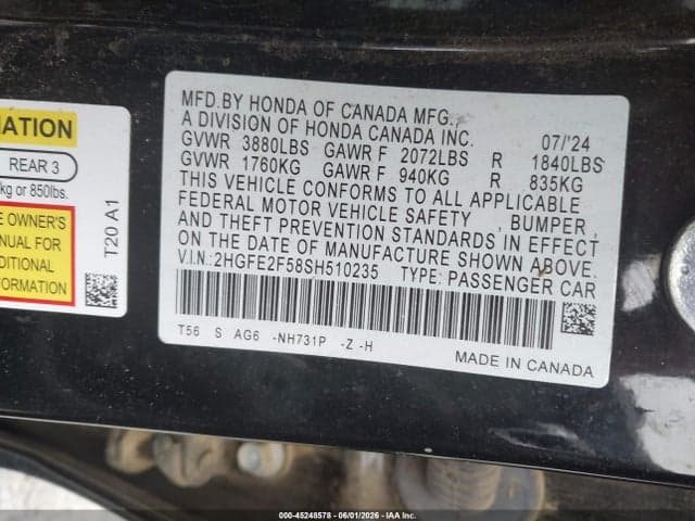 2025 HONDA CIVIC SPORT 9