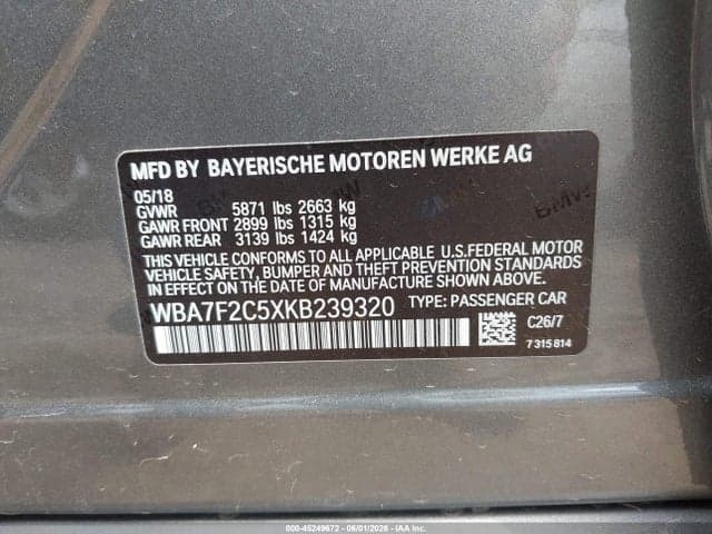 2019 BMW 750I XDRIVE 9