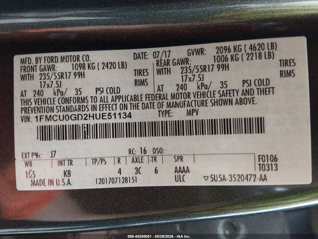 2017 FORD ESCAPE SE 9