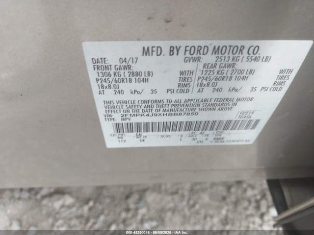 2017 FORD EDGE SEL 9