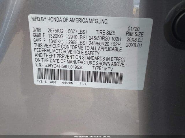 2020 ACURA MDX TECHNOLOGY PACKAGE 9