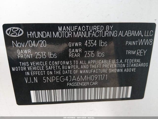 2021 HYUNDAI SONATA SE 9