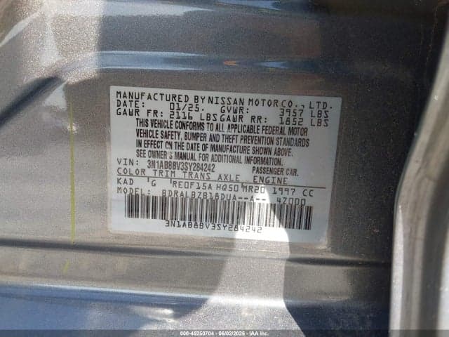 2025 NISSAN SENTRA S 9