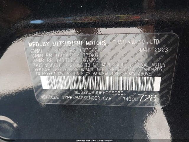 2023 MITSUBISHI MIRAGE ES/LE 9