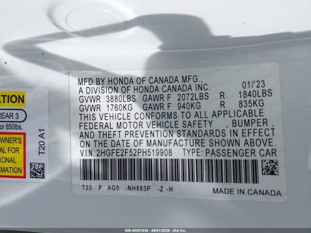2023 HONDA CIVIC SPORT 9