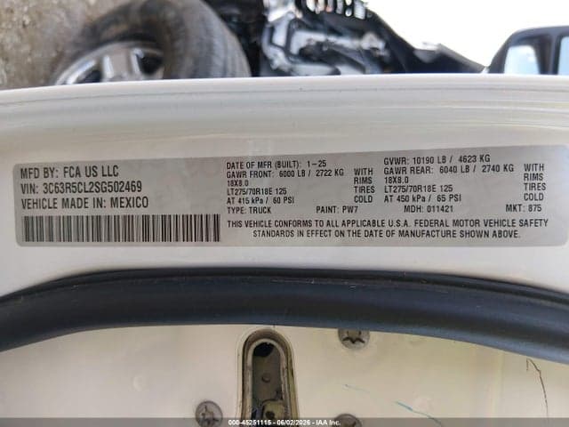 2025 RAM 2500 TRADESMAN 4X4 6'4 BOX 9