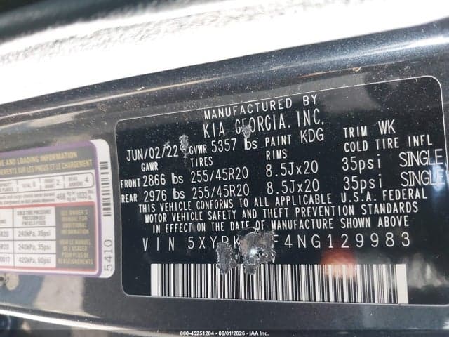 2022 KIA SORENTO SX 9