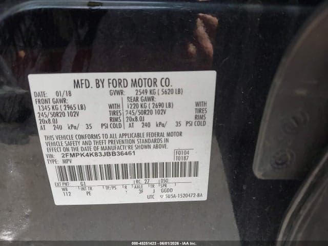 2018 FORD EDGE TITANIUM 9