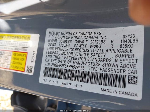 2023 HONDA CIVIC SPORT 9
