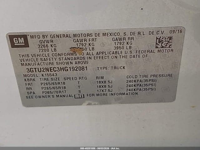 2017 GMC SIERRA 1500 SLT 9