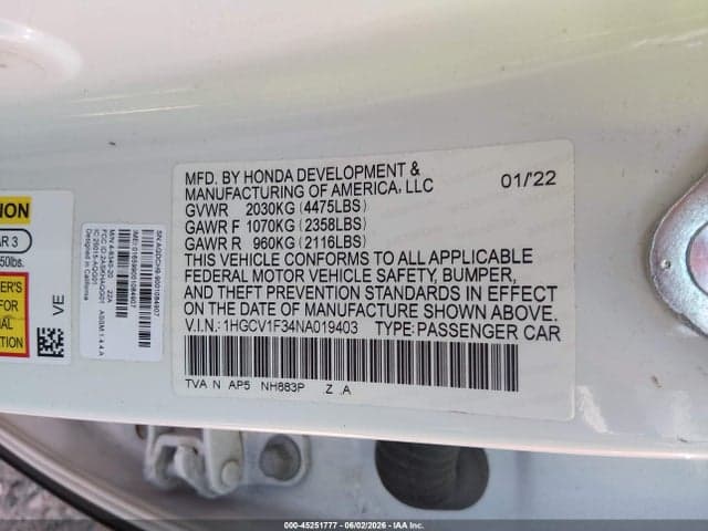2022 HONDA ACCORD SPORT 9