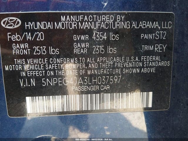 2020 HYUNDAI SONATA SE 9