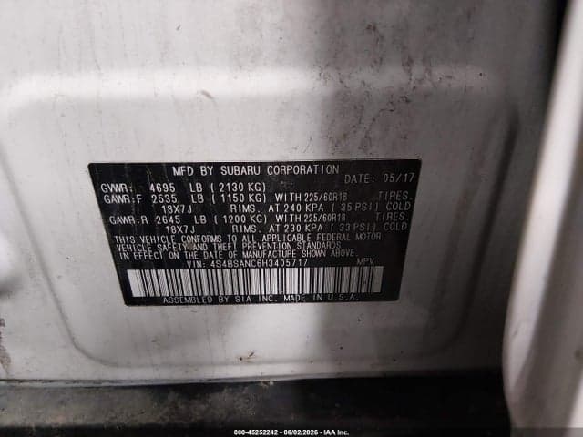 2017 SUBARU OUTBACK 2.5I LIMITED 9