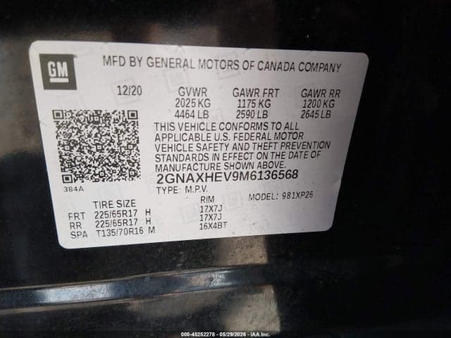 2021 CHEVROLET EQUINOX FWD LS 9