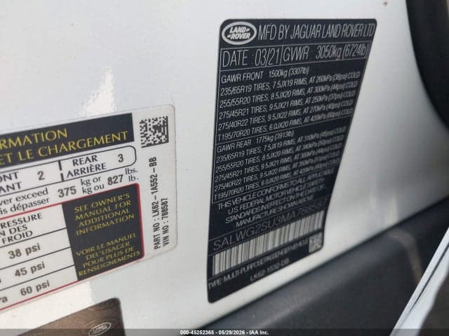 2021 LAND ROVER RANGE ROVER 9