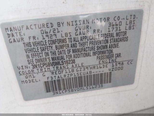 2021 NISSAN KICKS S XTRONIC CVT 9