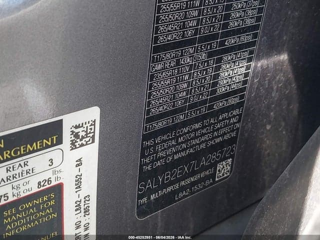 2020 LAND ROVER RANGE ROVER 9