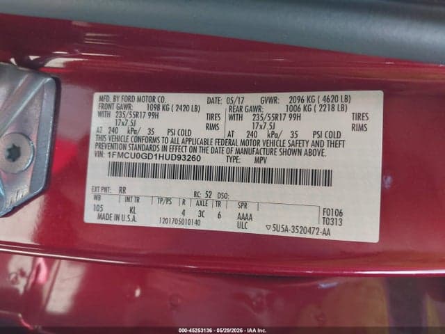 2017 FORD ESCAPE SE 9