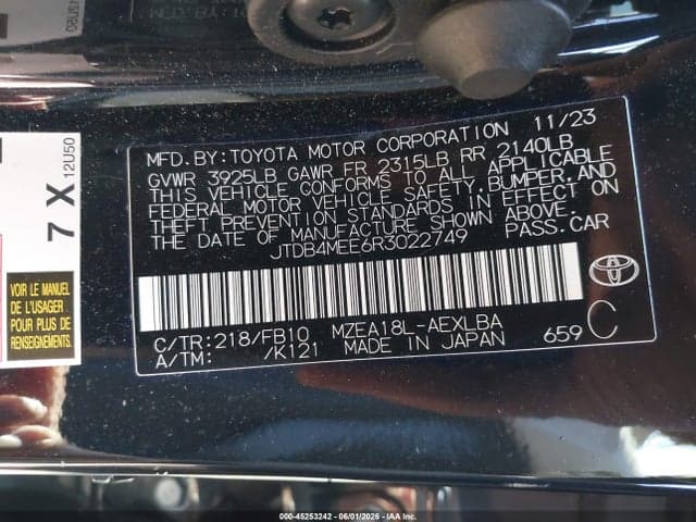 2024 TOYOTA COROLLA LE 9