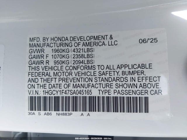 2025 HONDA ACCORD SE 9