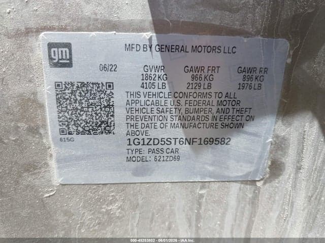 2022 CHEVROLET MALIBU FWD LT 9