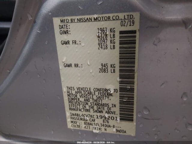 2019 NISSAN ALTIMA 2.5 SR 9
